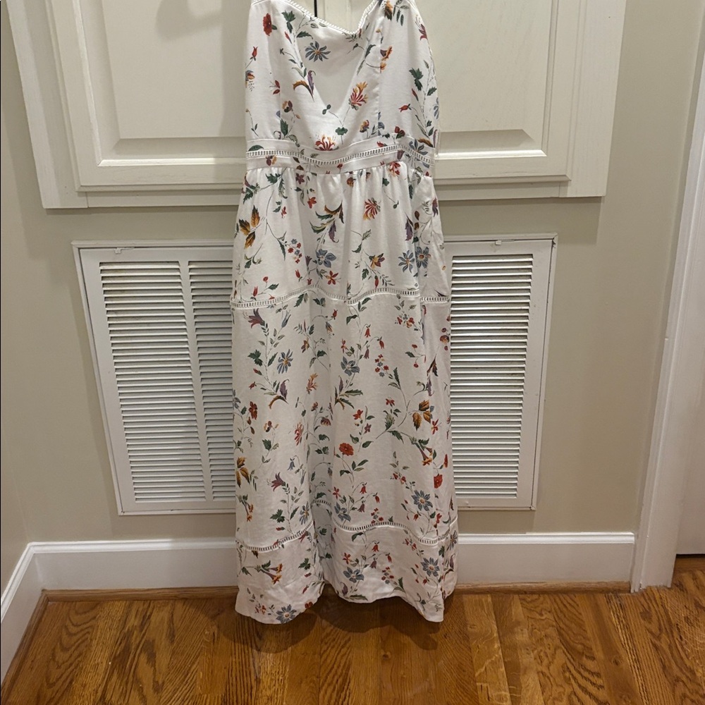 Reformation Everett Linen Dress Ivory - Size 8